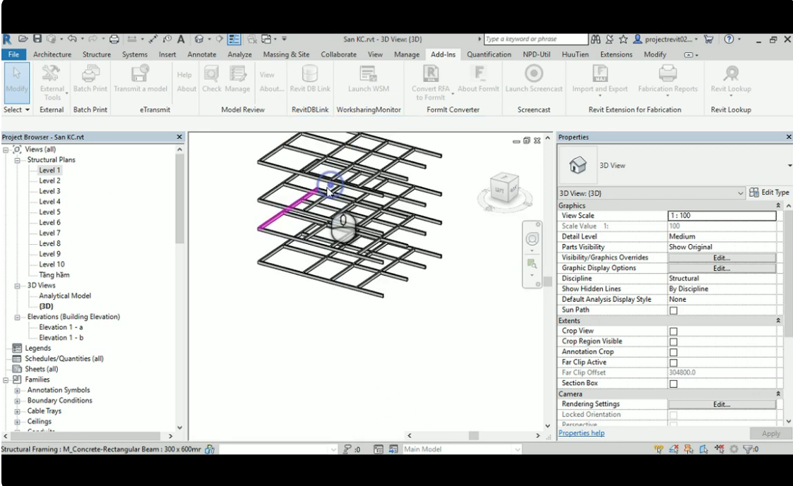Bài tập, sản phẩm đầu tay của học viên lập trình Addins cho Revit bằng C#