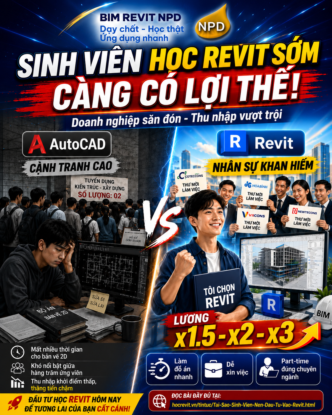 Nhân sự BIM Revit đang khan hiếm - Sinh viên càng học sớm, càng có lợi!
