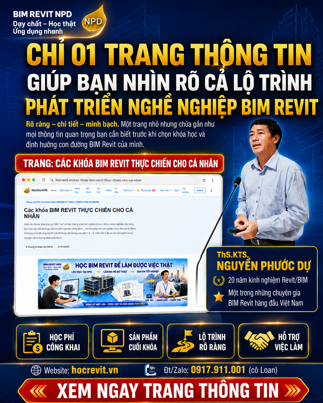 Chỉ một trang thông tin - Giúp bạn nhìn rõ cả lộ trình phát triển nghề nghiệp BIM REVIT
