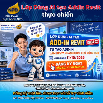 Không biết Code vẫn có thể tự tạo Add-in Revit bằng AI - Khóa 02 khai giảng ngày 10/10/2026