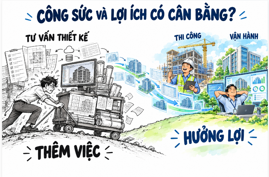 PHÍ BIM: AI LÀM, AI HƯỞNG LỢI, AI TRẢ PHÍ