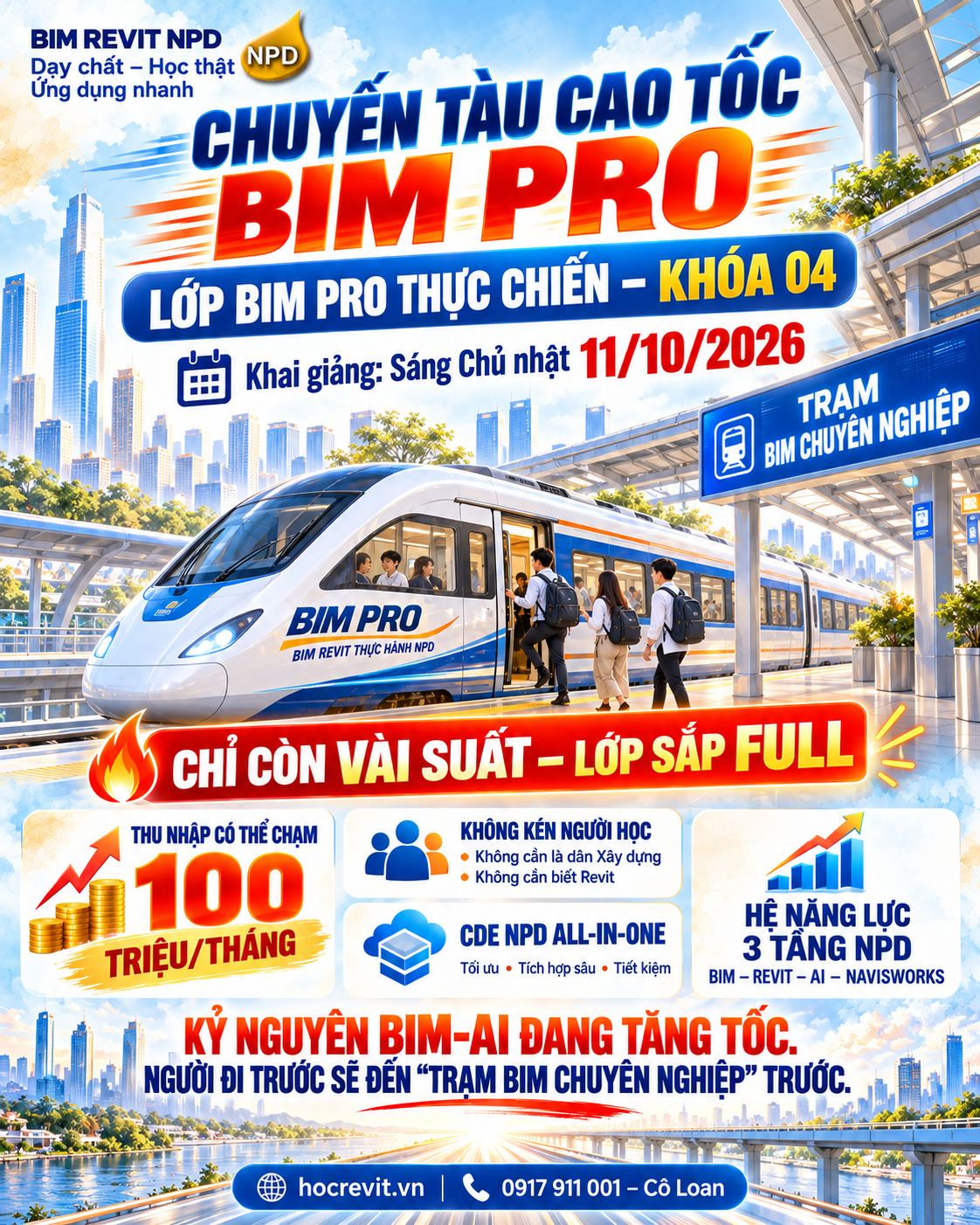 LỚP “BIM PRO THỰC CHIẾN” KHÓA 04 - Chuyến tàu cao tốc BIM PRO sắp rời ga, chỉ còn vài suất cuối!