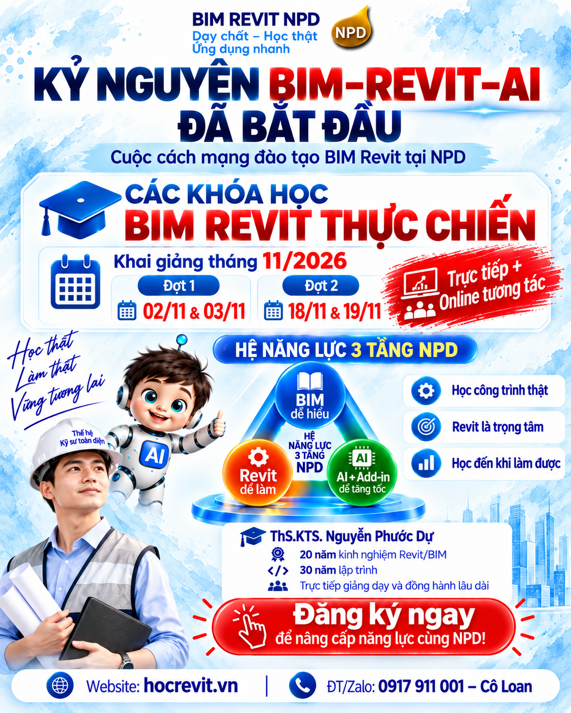 Các khóa học BIM REVIT THỰC CHIẾN – Khai giảng THÁNG 11 NĂM 2026