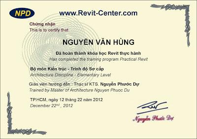 Giay chung nhan Revit NPD